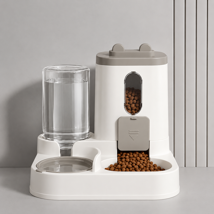 Nordicfall Feeder in gray, gravity feeder and waterer for dogs and cats