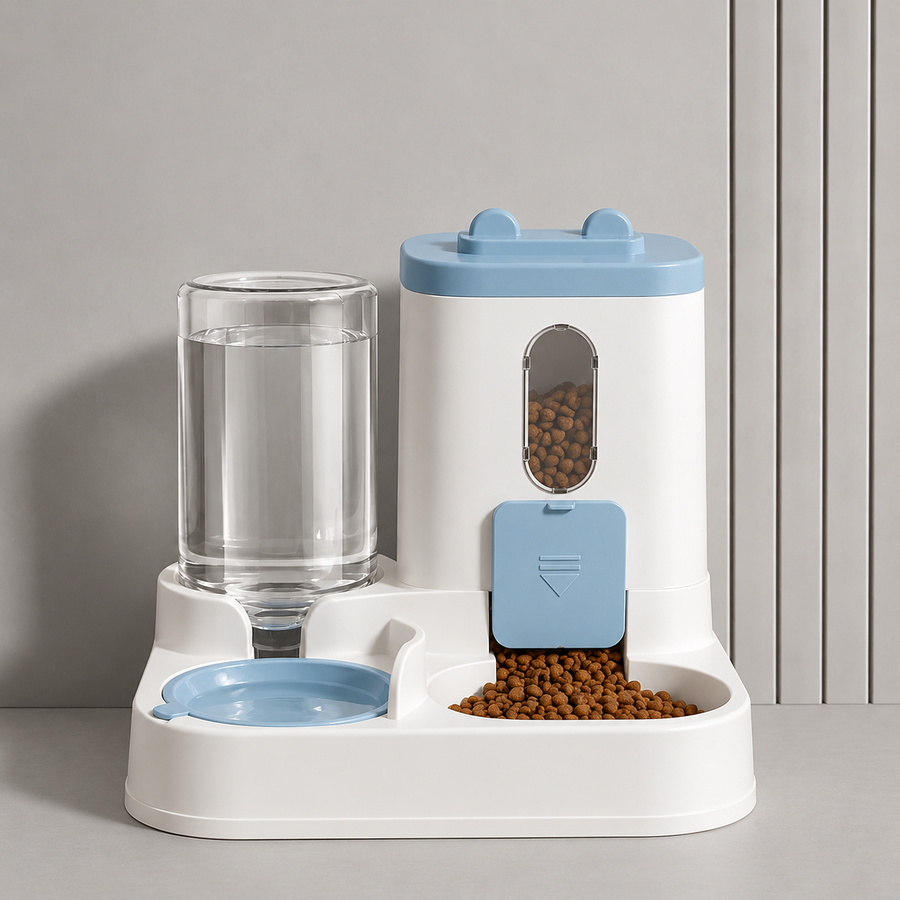 Nordicfall Feeder in blue, gravity feeder and waterer for dogs and cats
